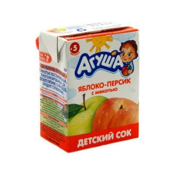 Agusha sharbati, olma-shaftoli mag'izli 200 g