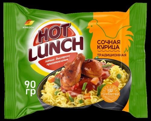 Hot Lunch, tovuq go'shti ta'mli lapsha 90 g