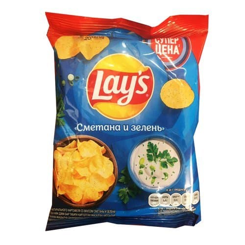 Lay's chipsi, smetana va ko'katlar 20 g