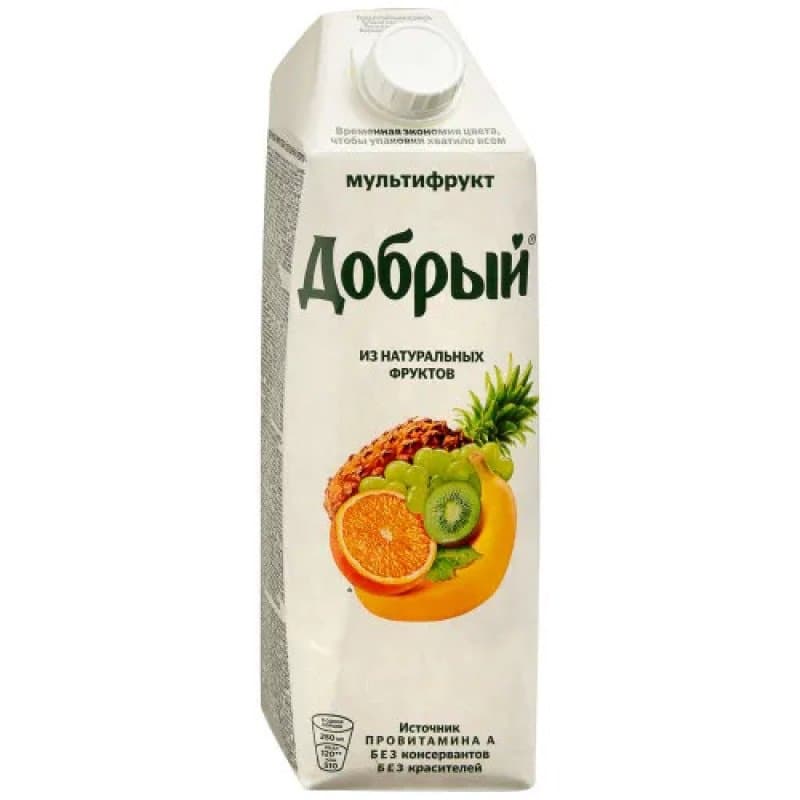 Dobriy nektari, multimeva, A provitamini bilan boyitilgan, Tetra Pak 1 l