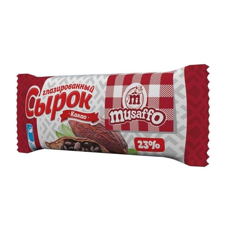 Musaffo sirok, glazurlangan 23%, shaftoli qiyomi bilan