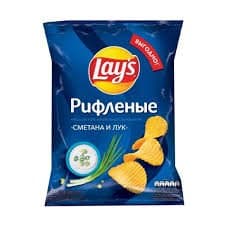 Lay's chipsi, smetana va piyoz, gofrirlangan 70 g
